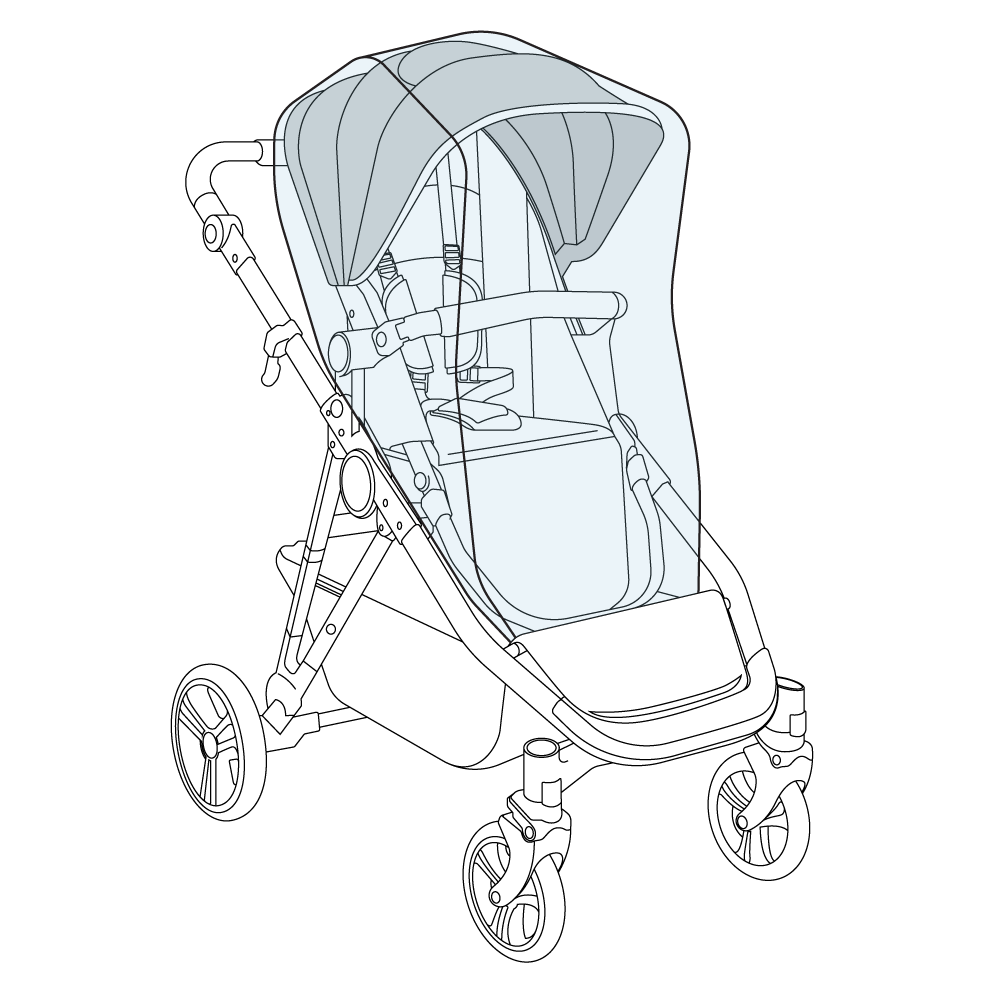 Stroller Rain Cover | Lusso Rain Cover | SKIPPY PRAMS