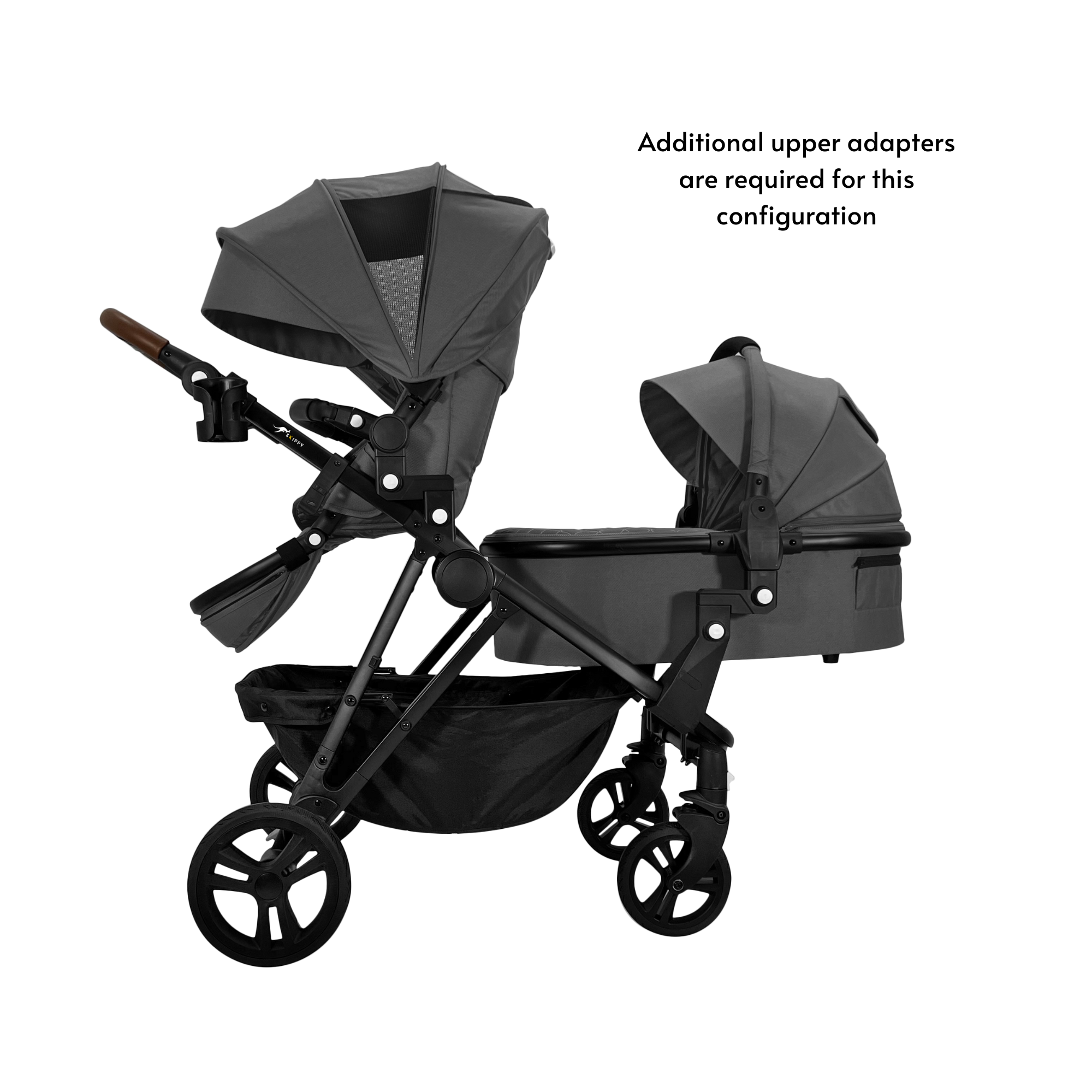 Double Stroller with Bassinet Lusso 2 Single to Double Baby Pram